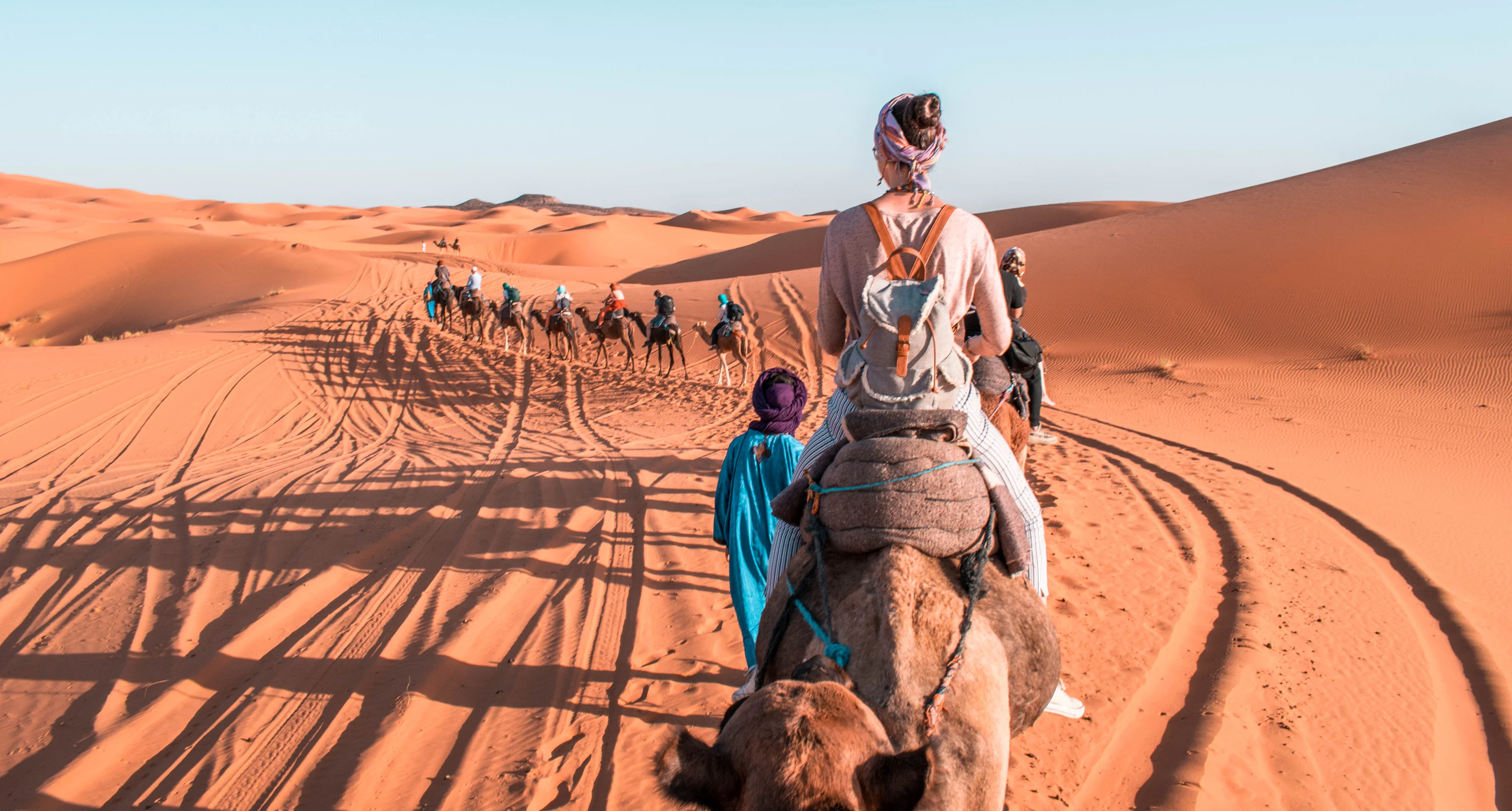 Erg Chebbi golden dunes at sunrise, Merzouga Morocco